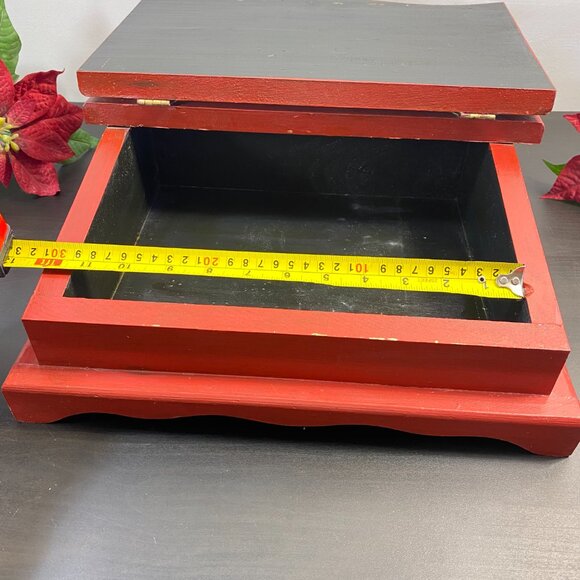 Handmade Wooden Jewelry Box, Top Opening Keepsake, Flower, Brown Box, Luxury Woo - Picture 9 of 10